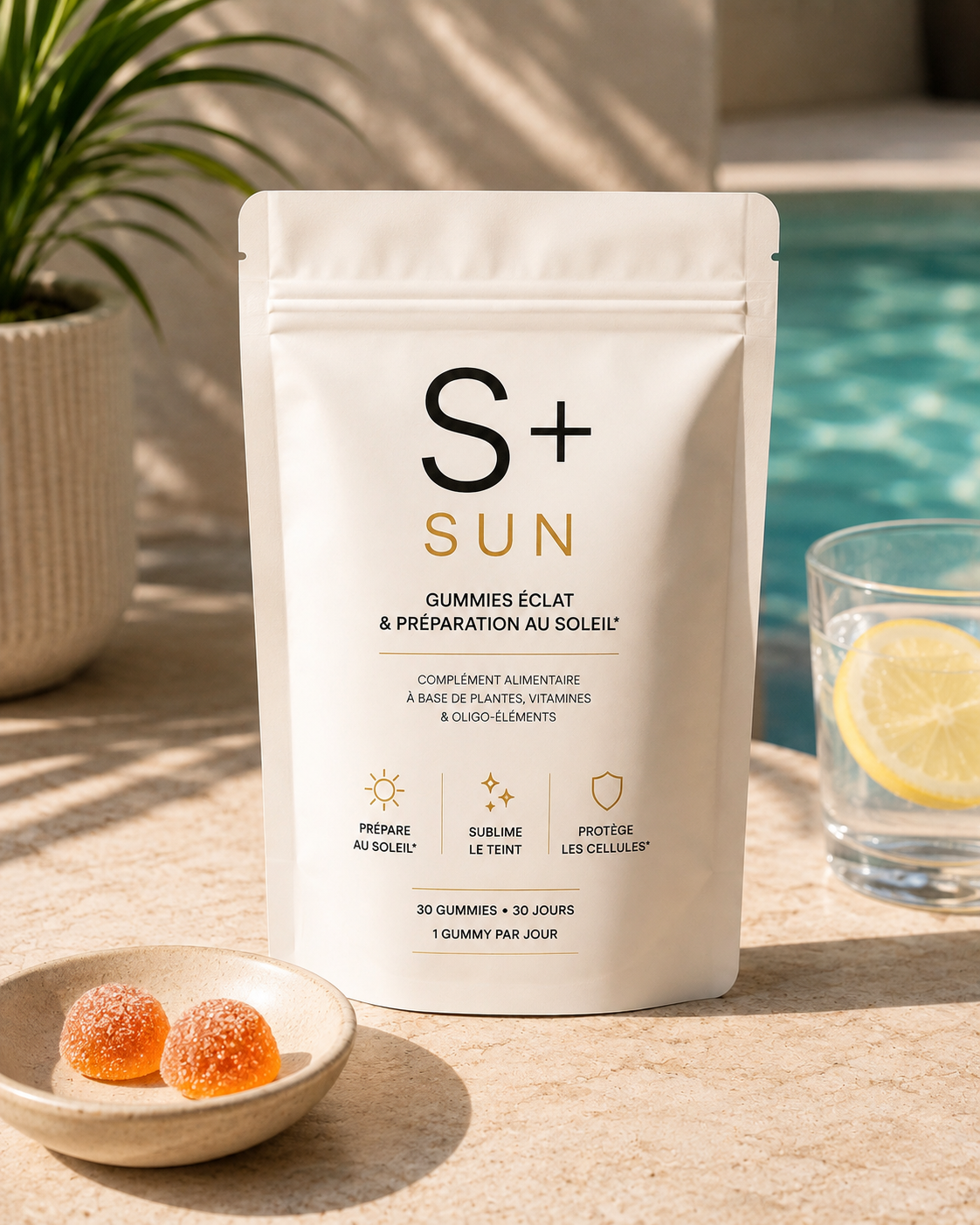 S+ Routine — S+ SUN self-tanning gummies