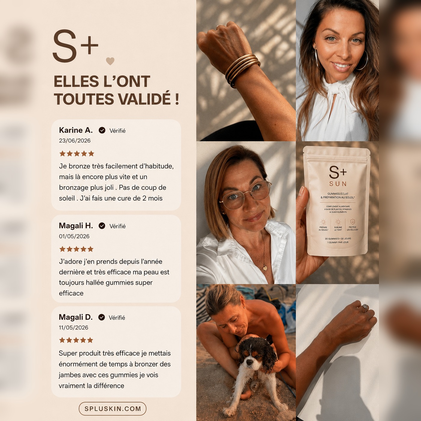 Verified reviews from S+ SUN customers with their photos