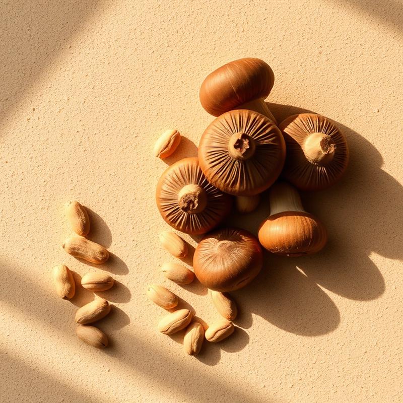 Champignons et cacahuètes, sources de niacine