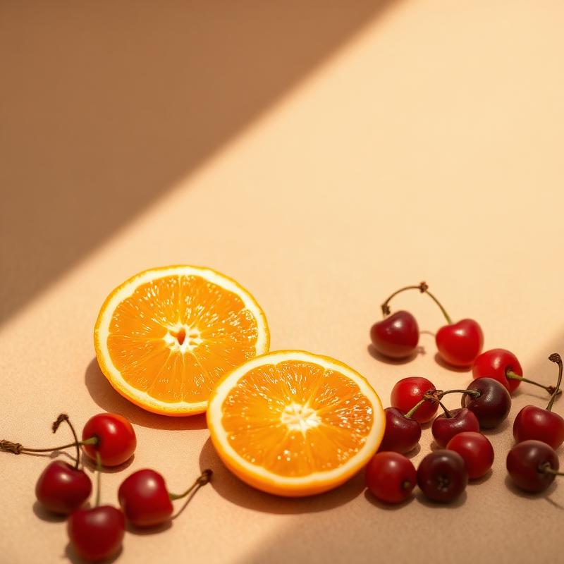 Tranches d'orange et acérola, sources de vitamine C